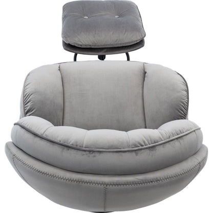 Accent chair TV Chair Living room Chair Grey with ottoman