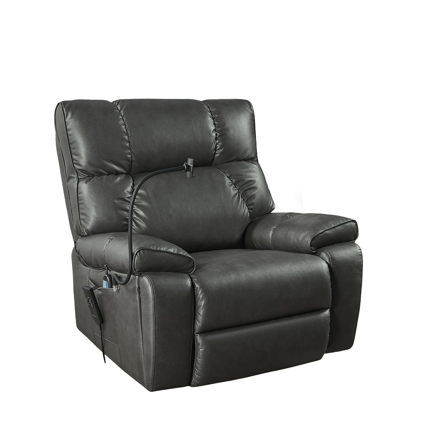 Recliner Chair with Phone Holder, Electric Power Lift Recliner Chair with 2 Motors Massage and Heat for Elderly, 3 Positions, 2 Side Pockets, Cup Holders