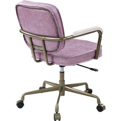 Siecross Office Chair in Pink Top Grain Leather