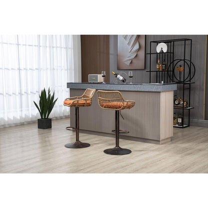 Swivel Bar Stools Set of 2 Adjustable Counter Height Chairs with Footrest for Kitchen, Dining Room 2PC/SET