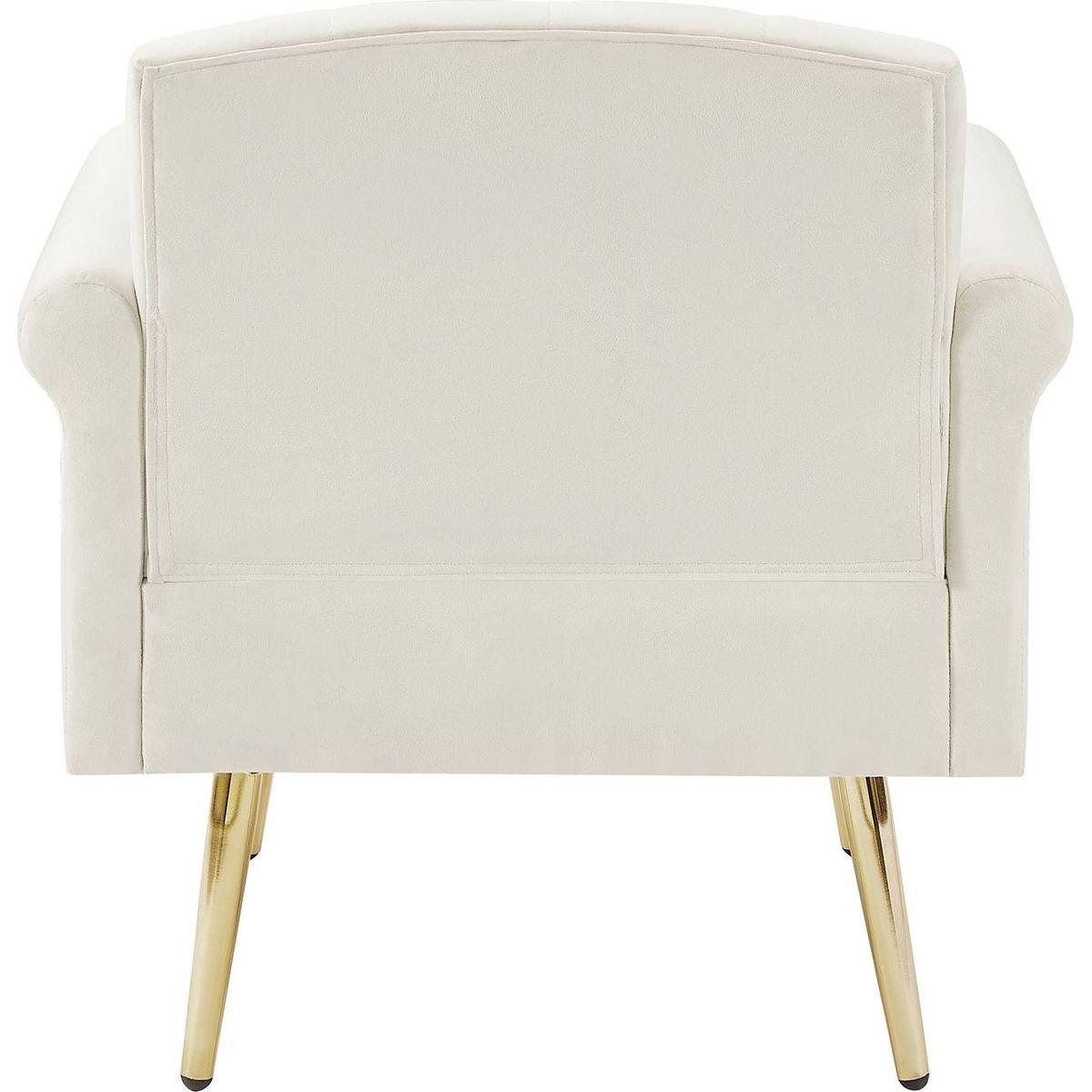 OFF WHITE velvet armchair with metal legs