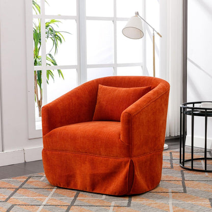 degree Swivel Accent Armchair Linen Blend Orange