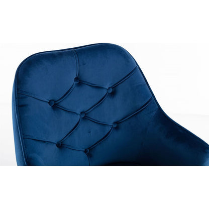 Velvet Swivel Shell Chair for Living Room, Office chair, Modern Leisure Arm Chair Navy