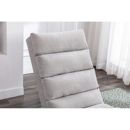 Linen Chaise Lounge Indoor Chair, Modern Long Lounger for Office or Living Room