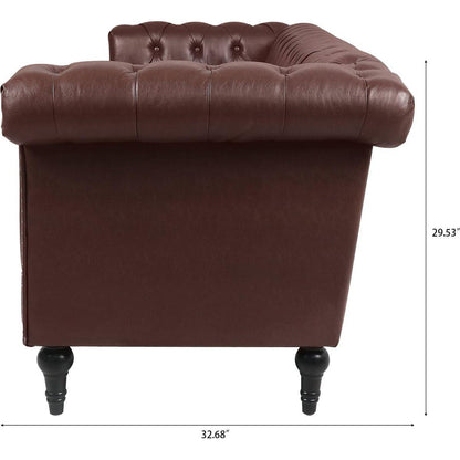 83.66 Inch Width Traditional Square Arm removable cushion 3 seater Sofa