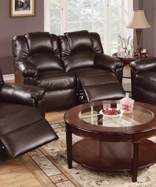 Motion Recliner Chair 1pc Glider Couch Living Room Furniture Brown Bonded Leather