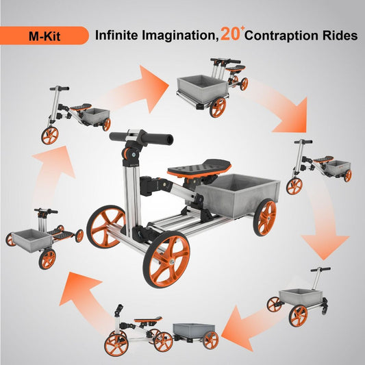 KidRock Buildable Kit 20 in 1 Kids Balance Bike No Pedal Toy for 1 to 6 Years Construction Construction Kit Kids Sit/Stand Scooter Most Popular M Kit (Non Electric) - Streamdale Furniture