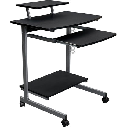 Compact Computer Cart With Storage, Graphite