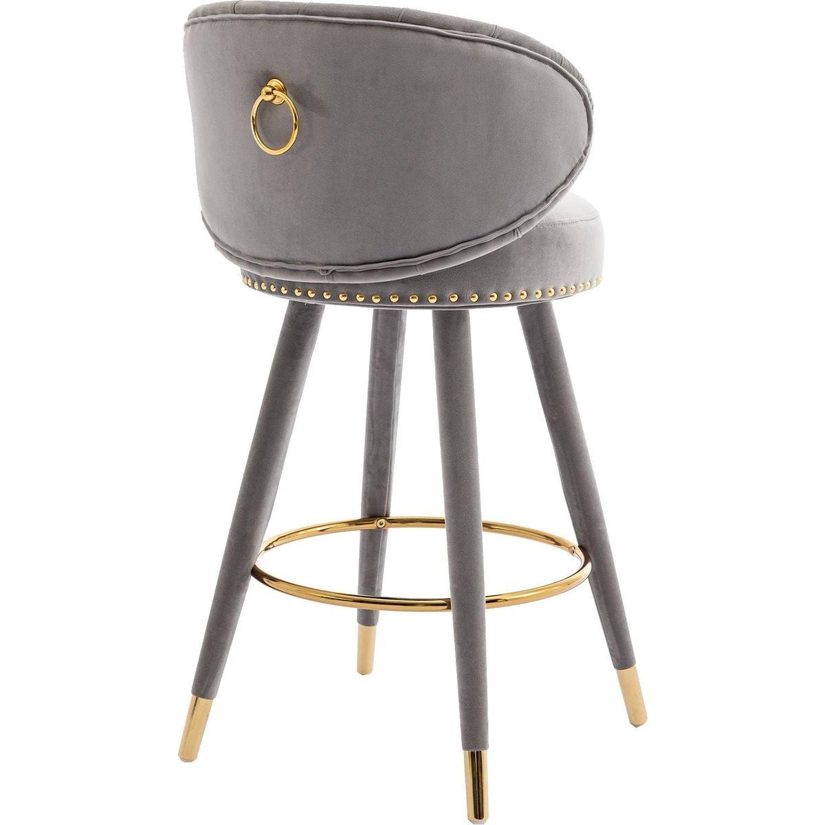 Counter Height Bar Stools Set of 2 for Kitchen Counter Solid Wood Legs with a fixed height of 360 degrees