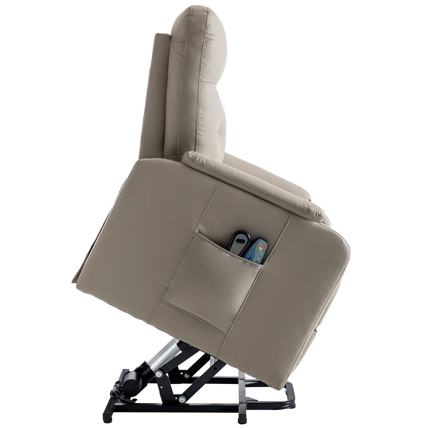 Massage Recliner Chair Electric Power Lift Chairs with Side Pocket, Adjustable Massage and Heating Function for Adults and Seniors, Olive Grey