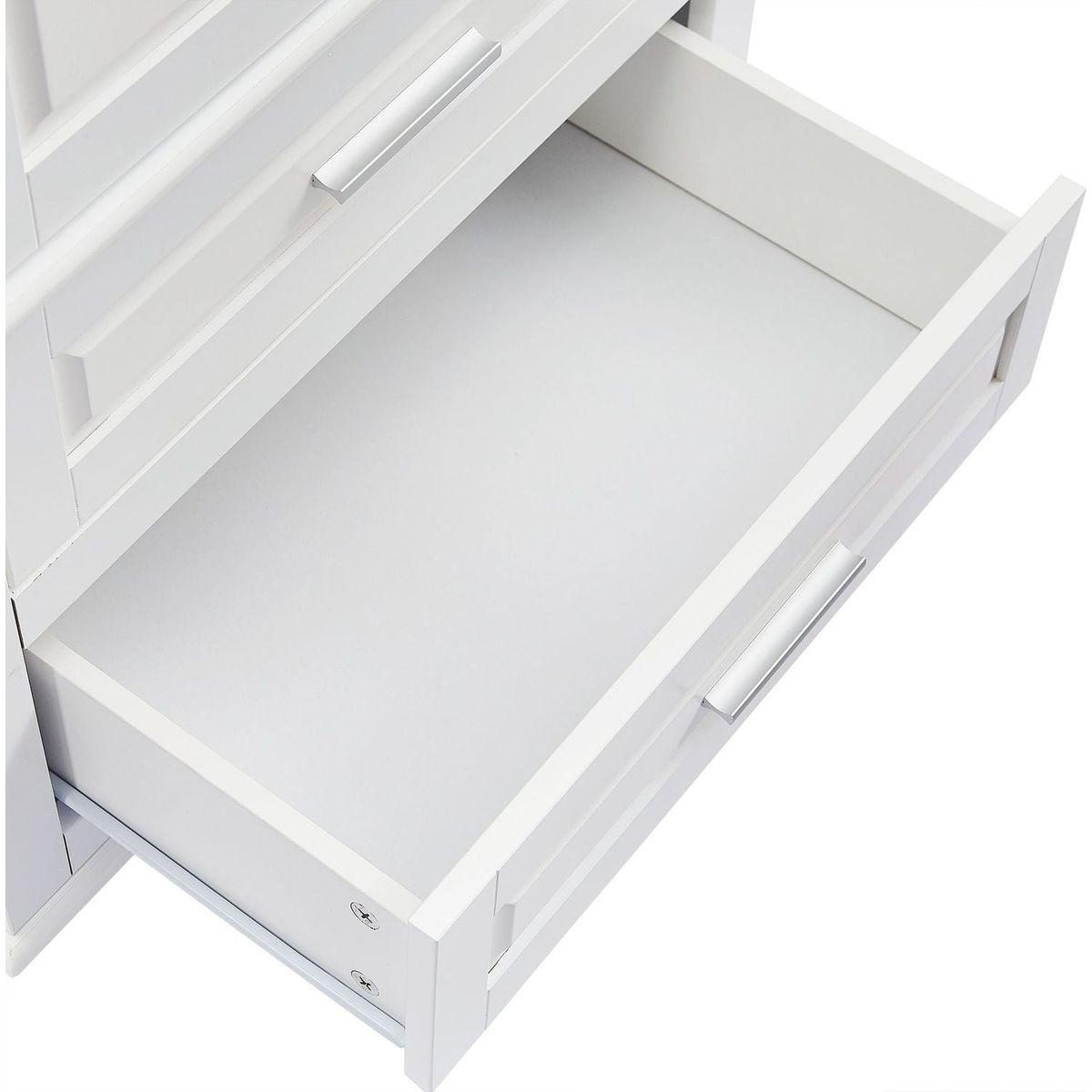 Tall Storage Cabinet with Two Drawers for Bathroom/Office, White