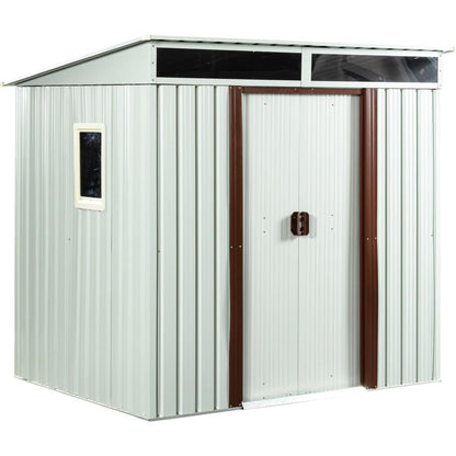 6ft x 5ft Outdoor Metal Storage Shed With window White