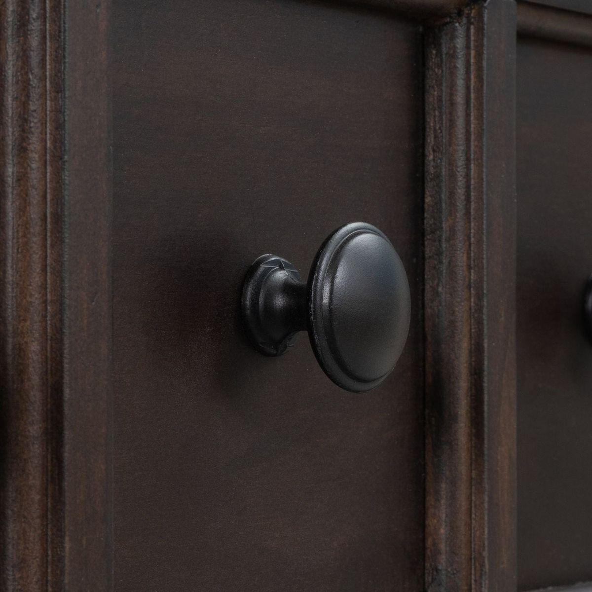 Rustic Entryway Console Table, 60" Long Sofa Table with two Different Size Drawers and Bottom Shelf for Storage (Espresso)