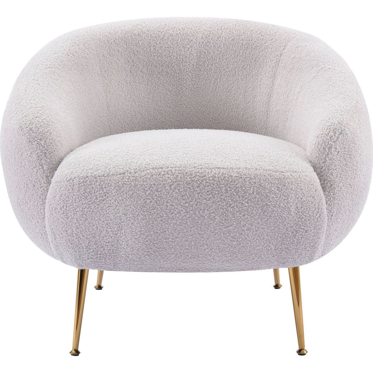 Modern Comfy Leisure Accent Chair, Teddy Short Plush Particle Velvet Armchair with Ottoman for Living Room