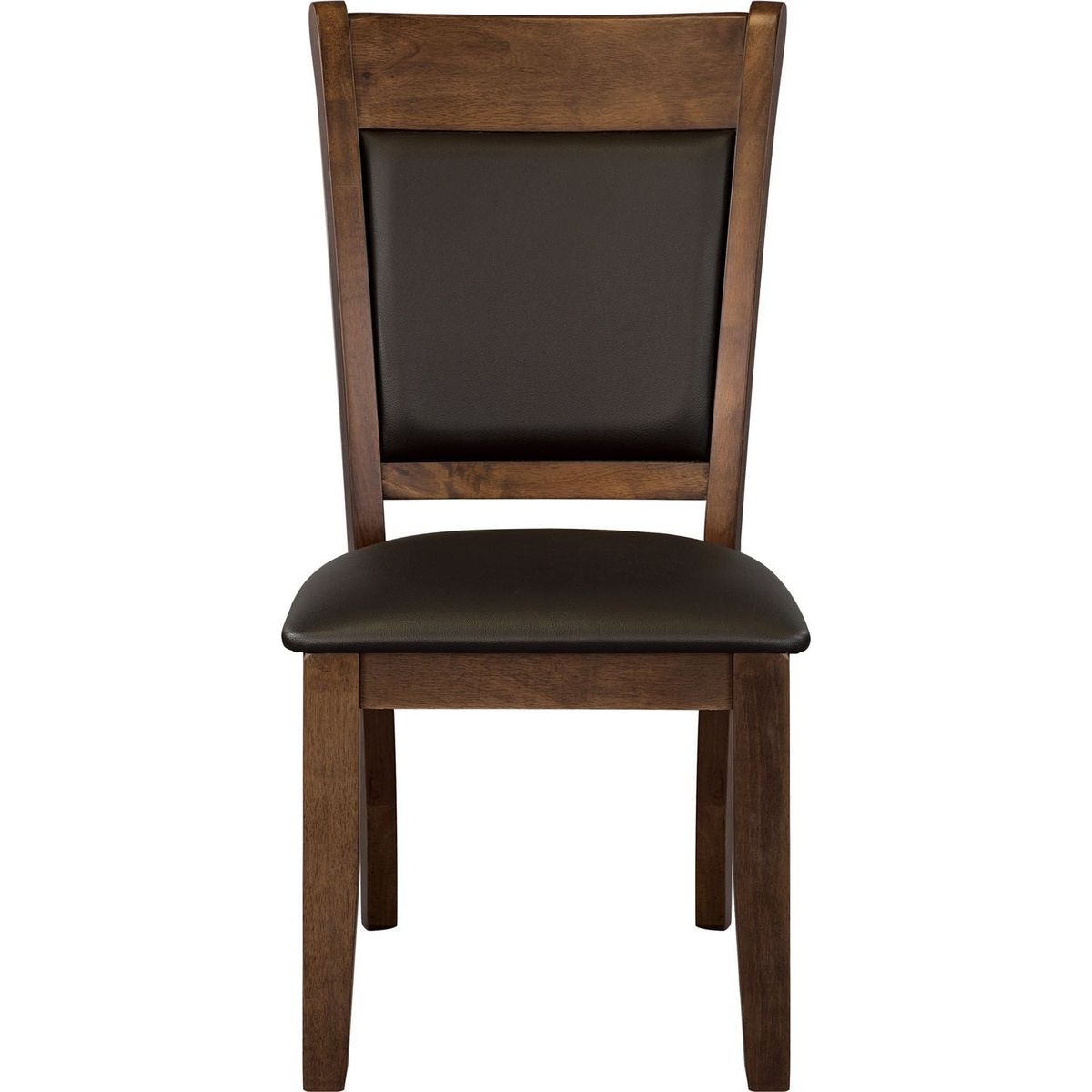 Classic Light Rustic Brown Finish Wooden Side Chairs 2pc Set Upholstered Seat Back Casual Dining Room Furniture