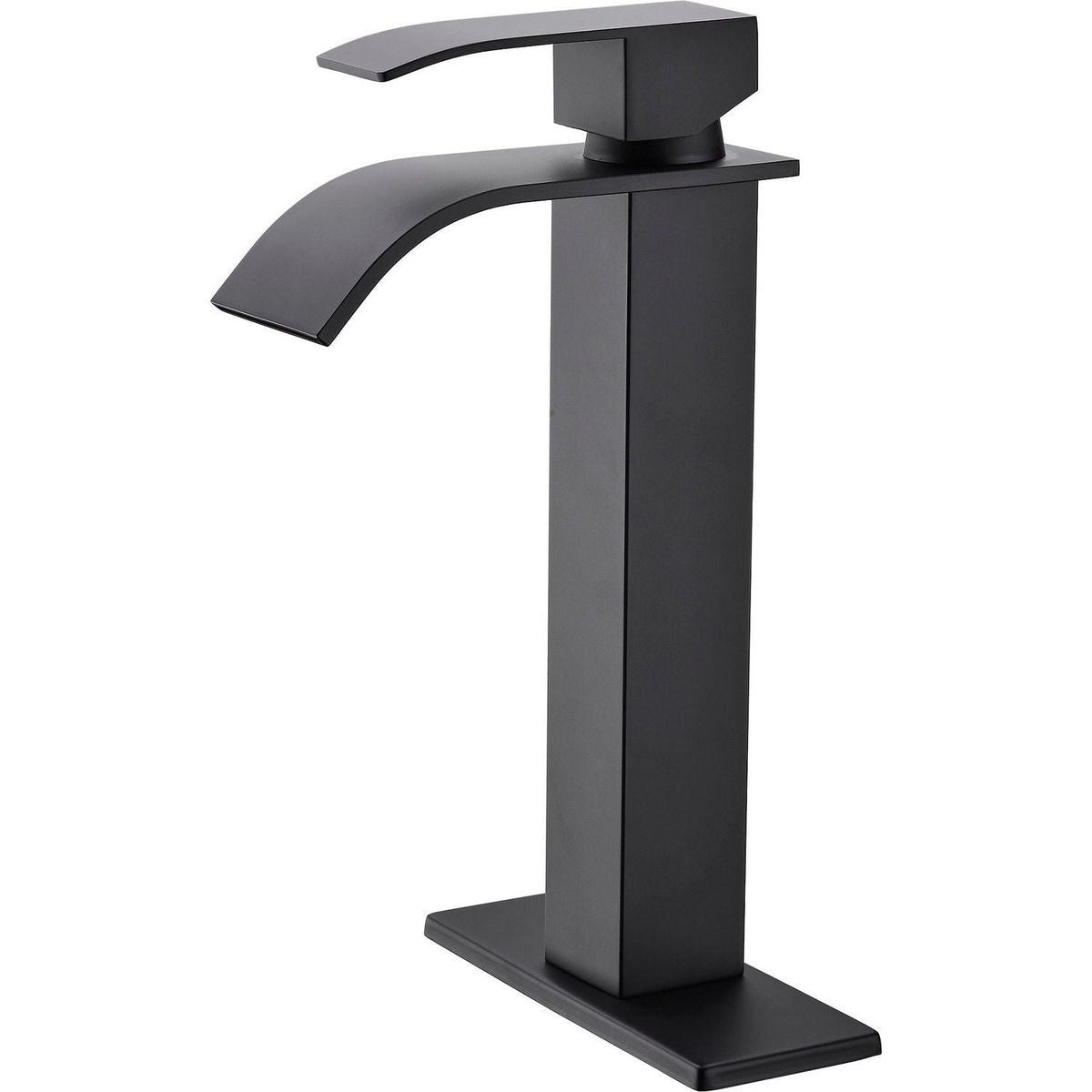 Waterfall Spout Bathroom Faucet, Single Handle Bathroom Vanity Sink Faucet