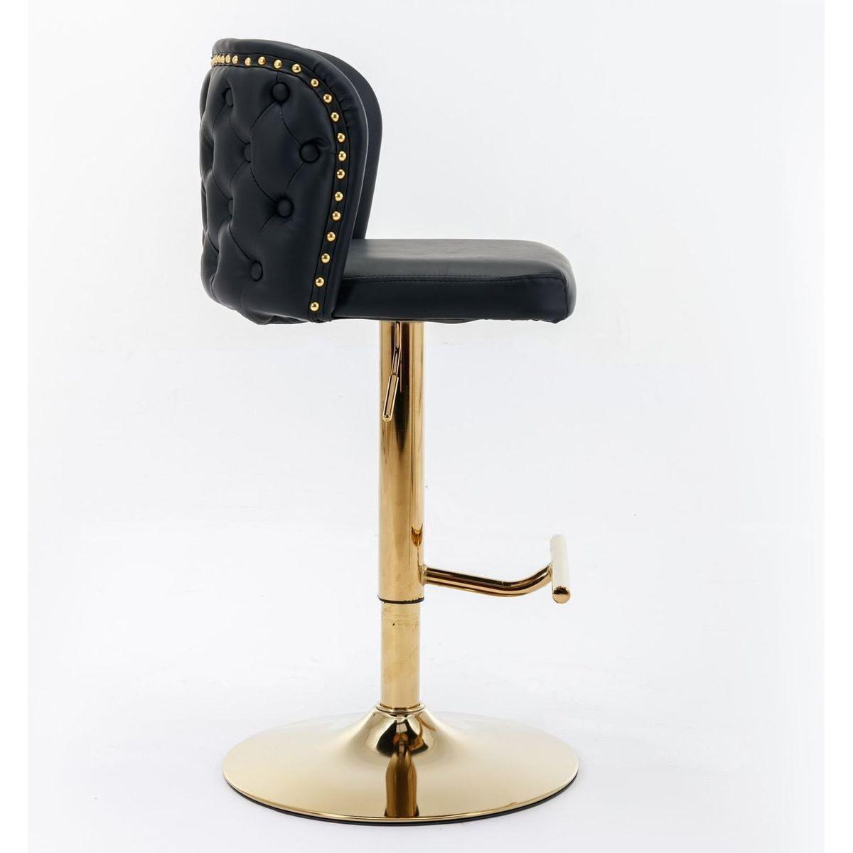 Swivel Barstools Adjusatble Seat Height, Modern PU Upholstered Bar Stools with the whole Back Tufted, for Home Pub and Kitchen Islandlack, Set of 2)