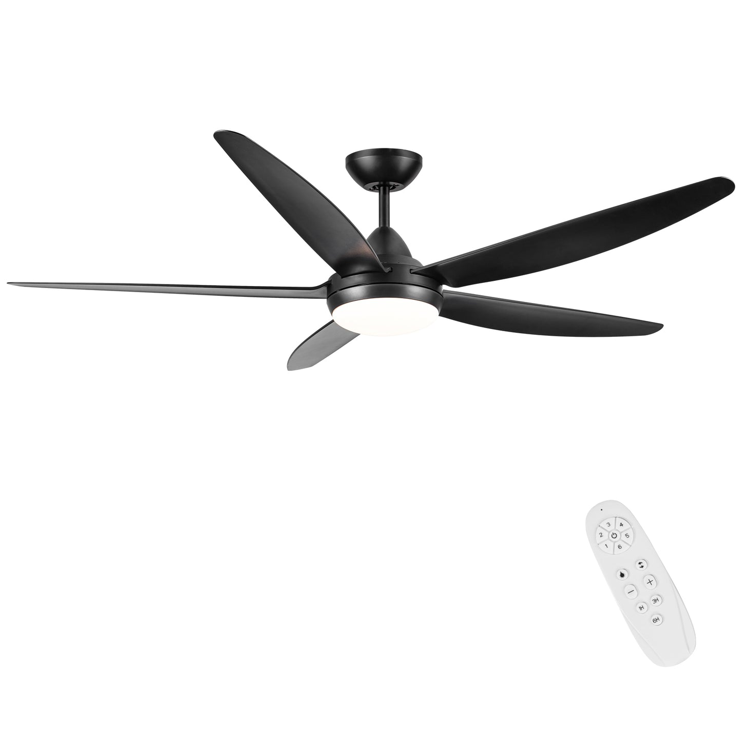 56 In Intergrated LED Ceiling Fan Lighting with Black ABS Blade