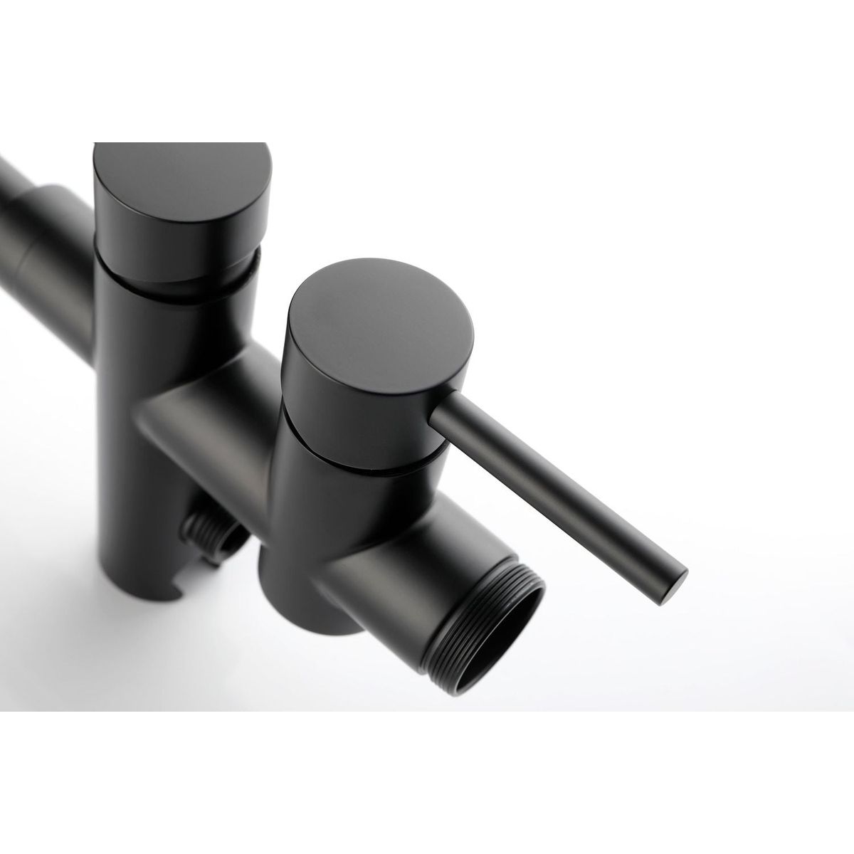 Mount Bathtub Faucet Freestanding Tub Filler Matte Black Standing High Flow Shower Faucets with Handheld Shower Mixer Taps Swivel Spout