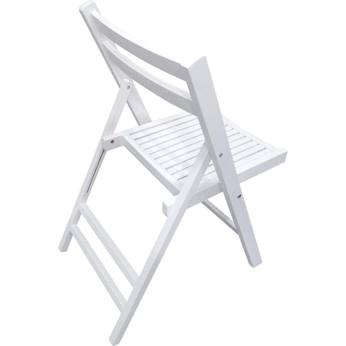 Furniture Slatted Wood Folding Special Event Chair - White, Set of 4, FOLDING CHAIR, FOLDABLE STYLE