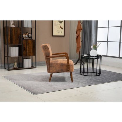 Wood Frame Armchair, Modern Accent Chair Lounge Chair for Living Room