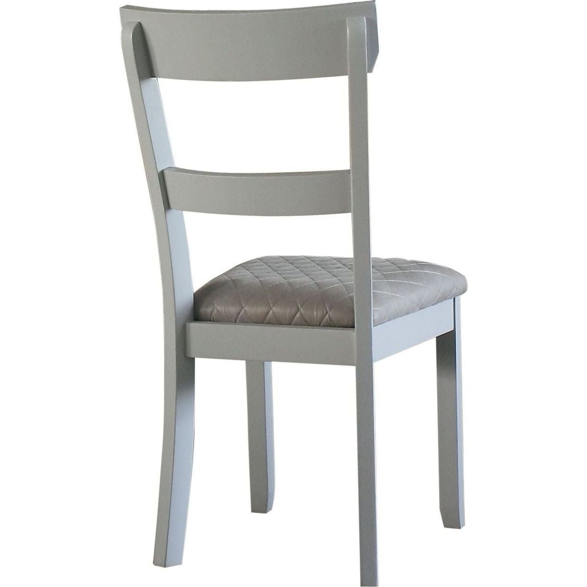 House Marchese Side Chair, Two Tone Gray Fabric & Pearl Gray Finish