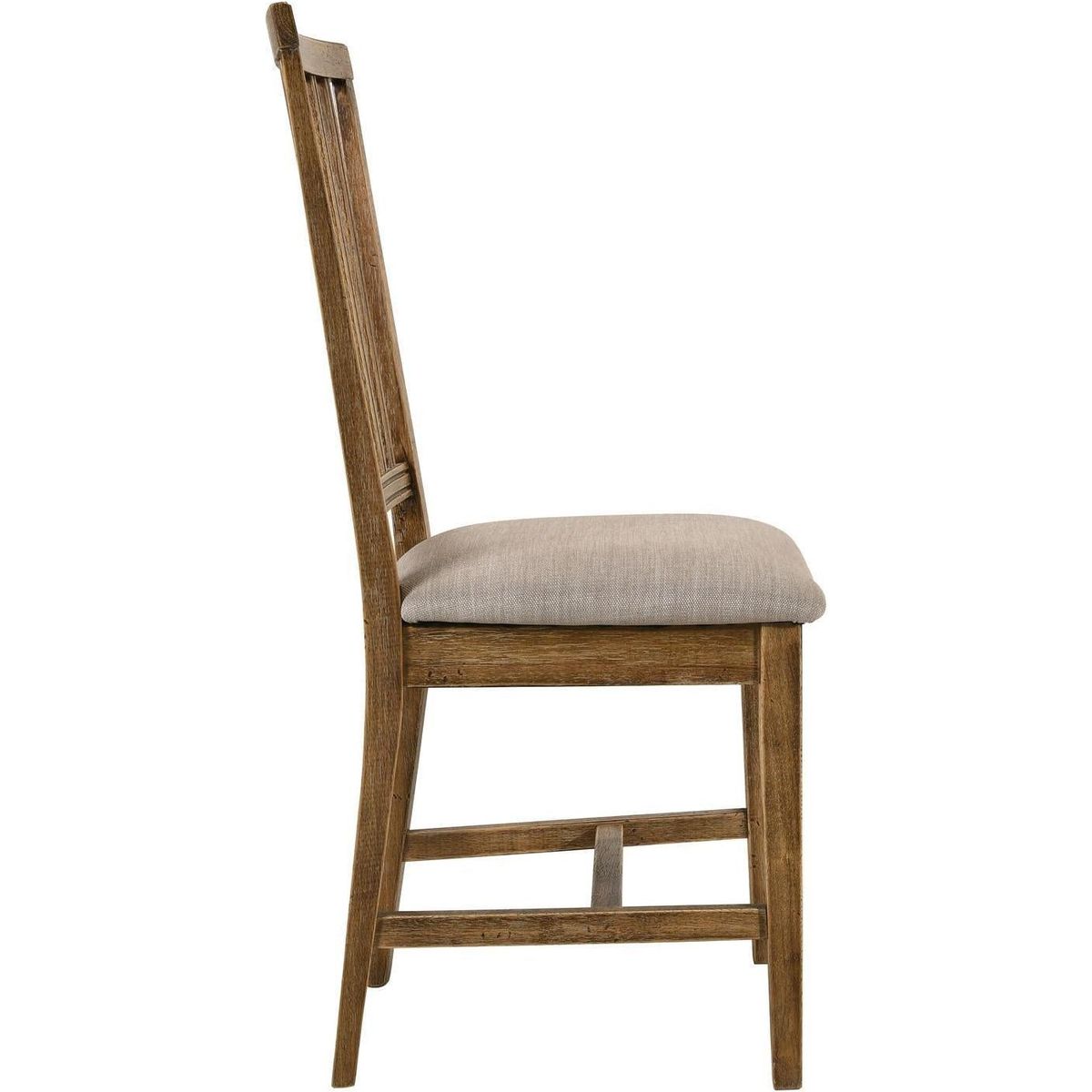 Wallace II Side Chair (Set-2), Tan Linen & Weathered Oak (2Pc/1Ctn)