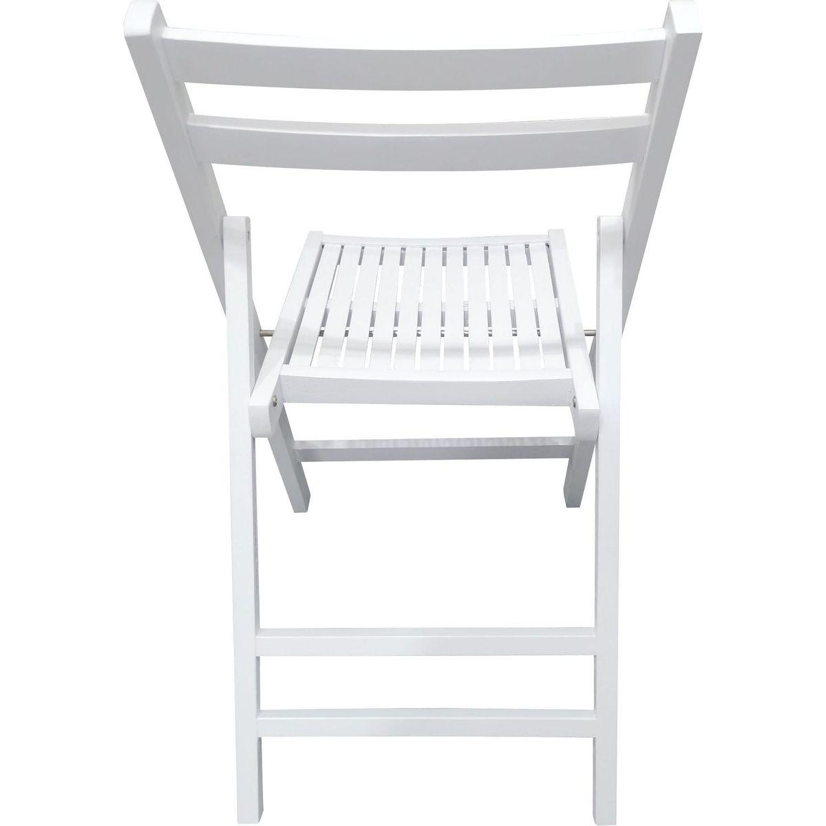 Furniture Slatted Wood Folding Special Event Chair - White, Set of 4, FOLDING CHAIR, FOLDABLE STYLE