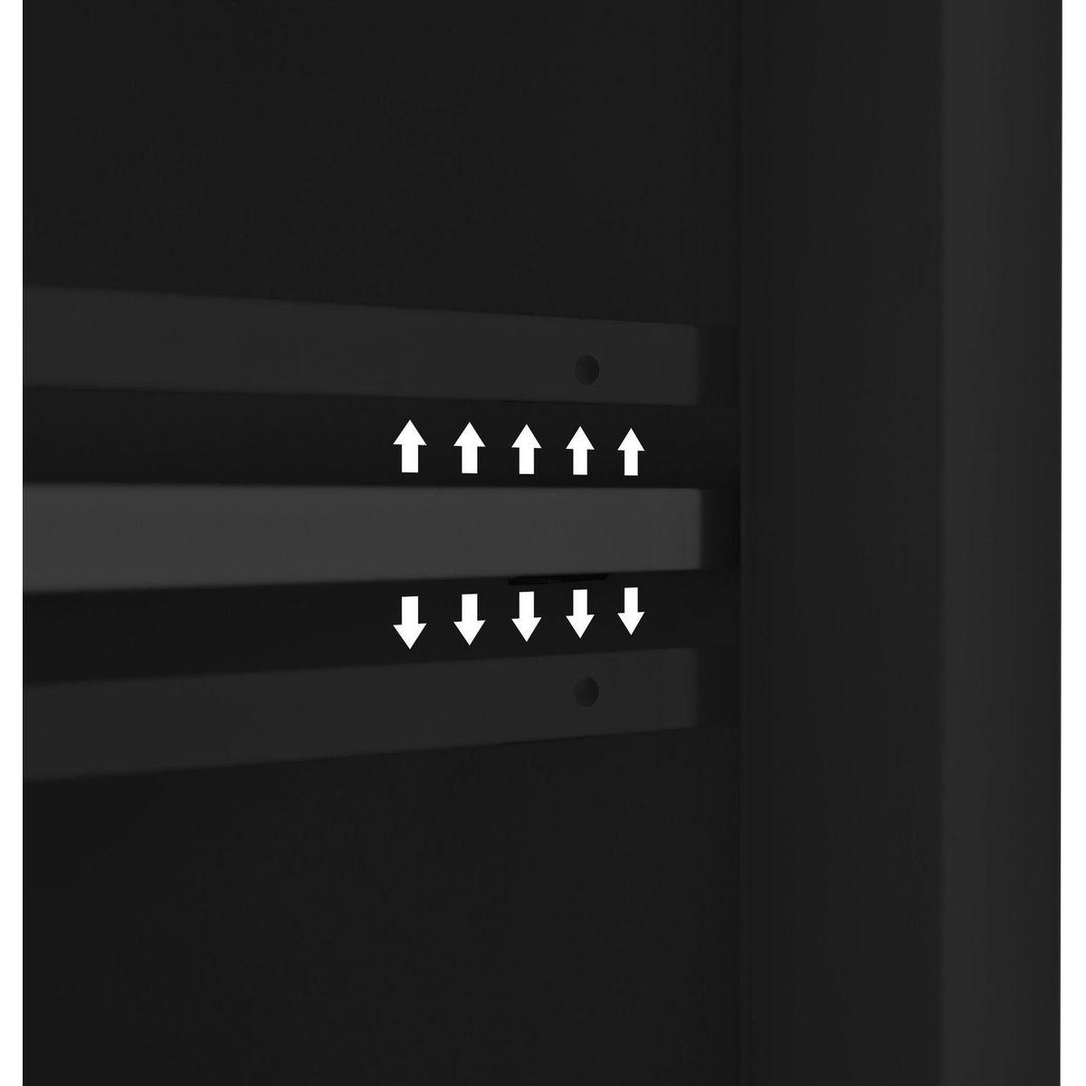 Kitchen Cart with Rubber wood Drop-Leaf Countertop, Concealed sliding barn door adjustable height, Kitchen Island on 4 Wheels with Storage Cabinet and 2 Drawers, L52.2xW30.5xH36.6 inch, Black