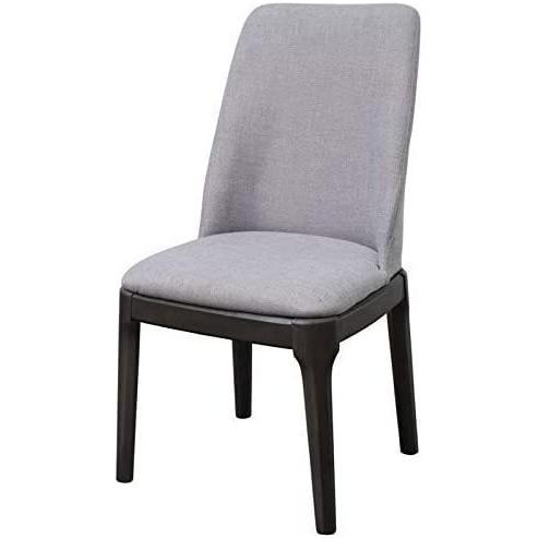 Madan Side Chair (Set-2) in Light Gray Linen & Gray Oak