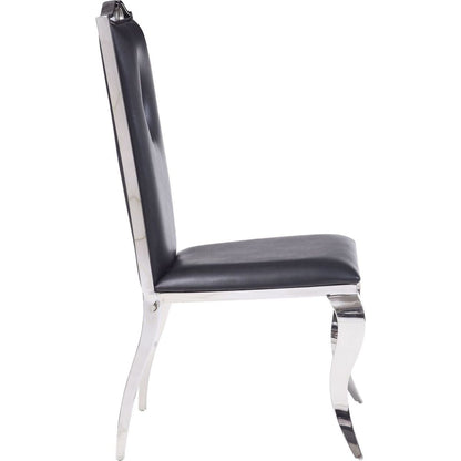 Cyrene Side Chair (Set-2) in PU & Stainless Steel