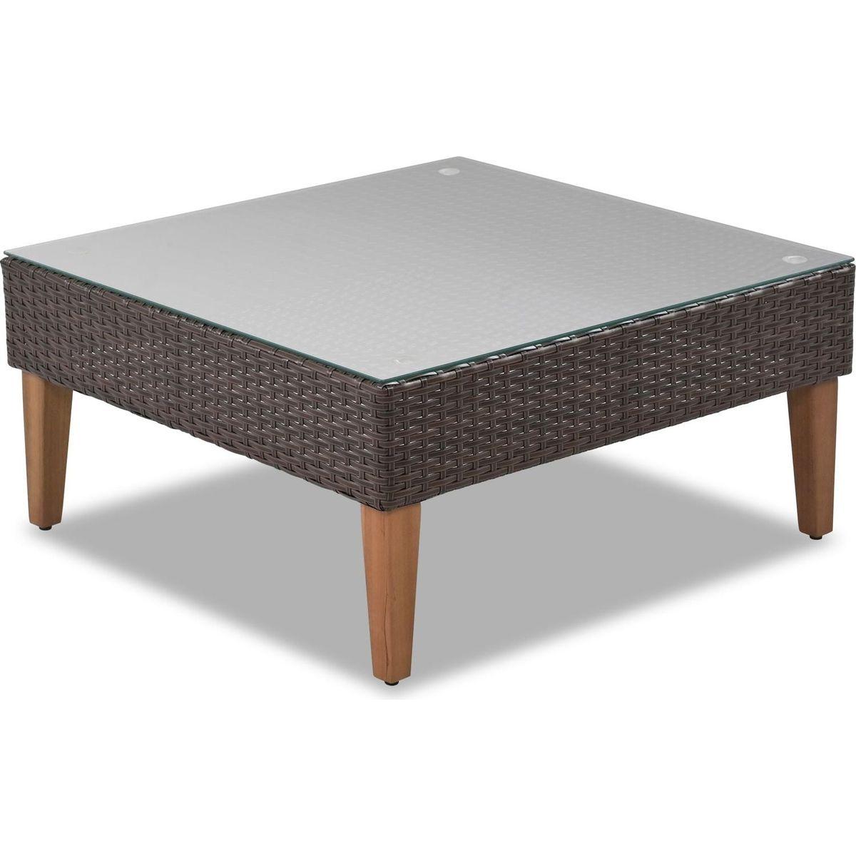 GO 4-pieces Outdoor Wicker Sofa Set, Patio Furniture with Colorful Pillows, L-shape sofa set, Beige cushions and Brown Rattan