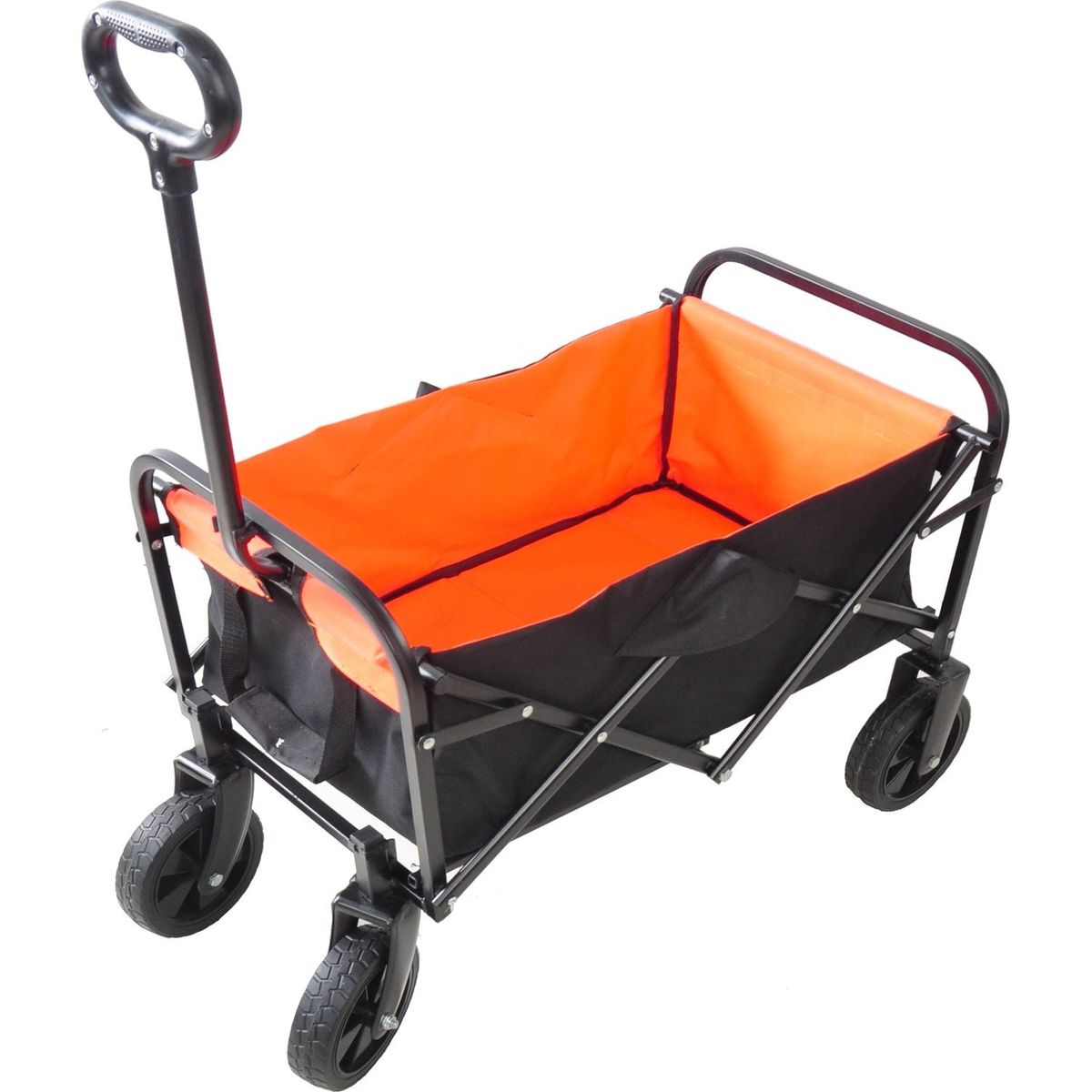 Folding Wagon Garden Shopping Beach Cart black+yellow