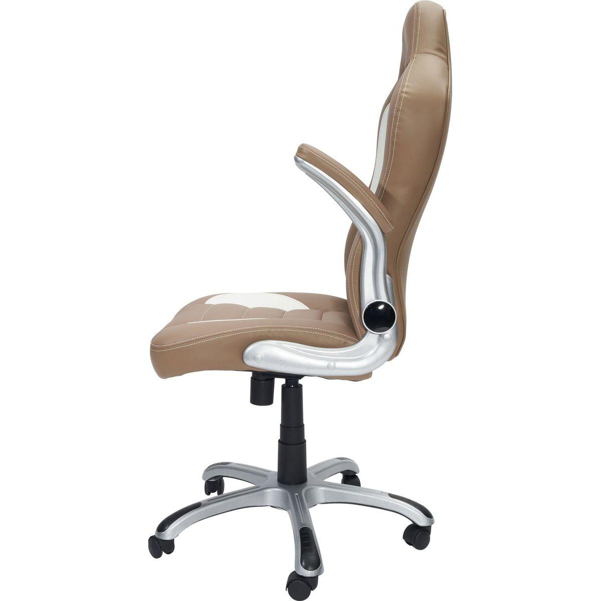 High Back Executive Sport Race Office Chair with Flip-Up Arms, Camel