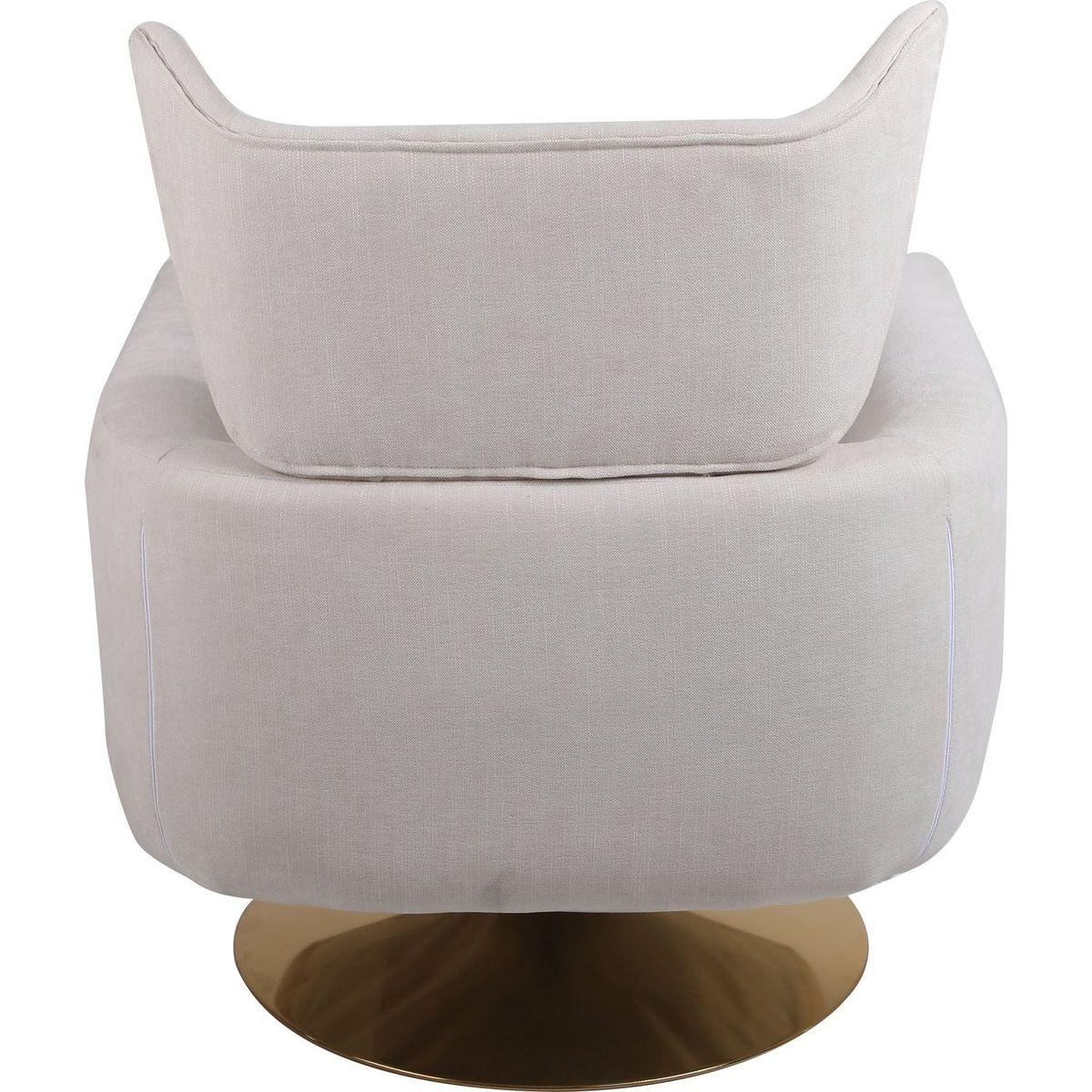 Classic Mid-Century 360-degree Swivel Accent Chair, Beige Linen