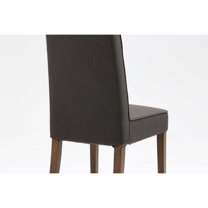 Cover Removable Interchangeable and Washable Gray Linen Upholstered Parsons Chair with Solid Wood Legs 2 PCS