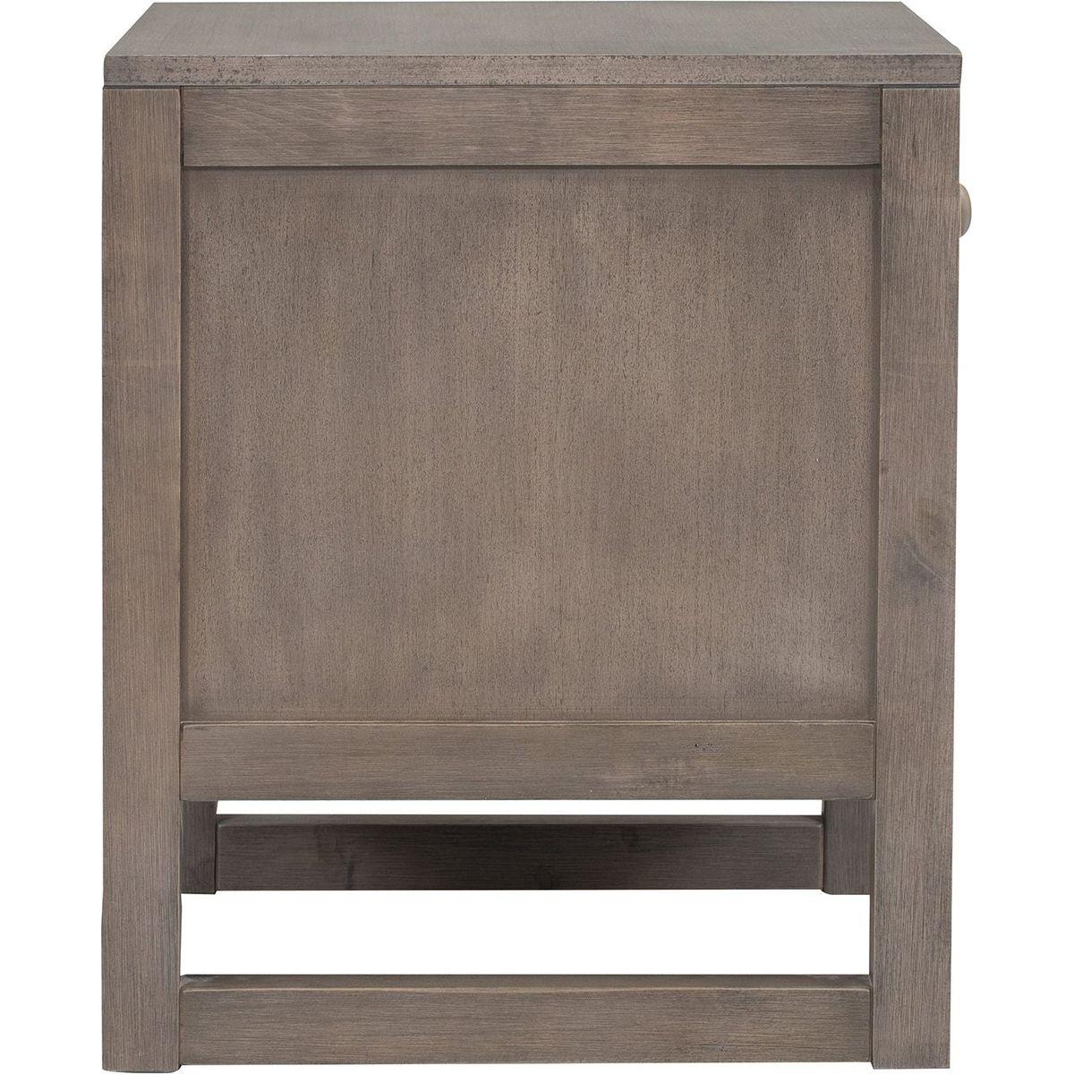 Wooden Nightstand with a Drawer and an Open Storage, End Table for Bedroom, Anitque Gray