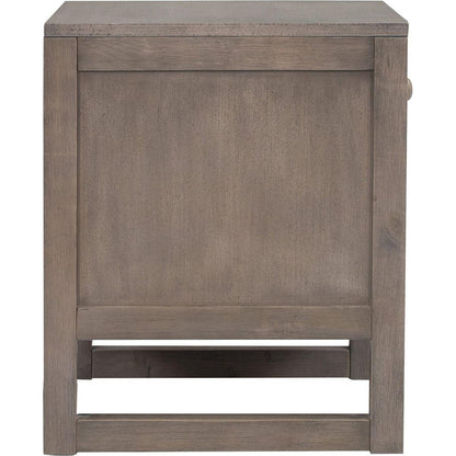 Wooden Nightstand with a Drawer and an Open Storage, End Table for Bedroom, Anitque Gray