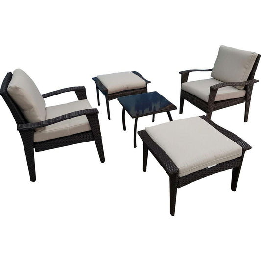 Outdoor Patio Lounge Chairs Rattan Wicker Patio Chaise Lounges Chair Patio Lounger Furniture with 5-Level Adjustable Backrest & Removable Cushioned Seating for Garden Poolside Patio Pool Beach Lounge