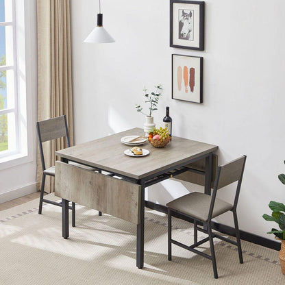 Folding Dining Table, 1.2 inches thick table top, for Dining Room, Living Room, Grey, 63.2" L x 35.5" W x 30.5" H.