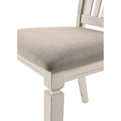 Fedele Side Chair, Tan Fabric & Cream Finish