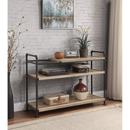 Brantley Bookshelf w/3 Shelves in Oak & Sandy Black Finish AC00756