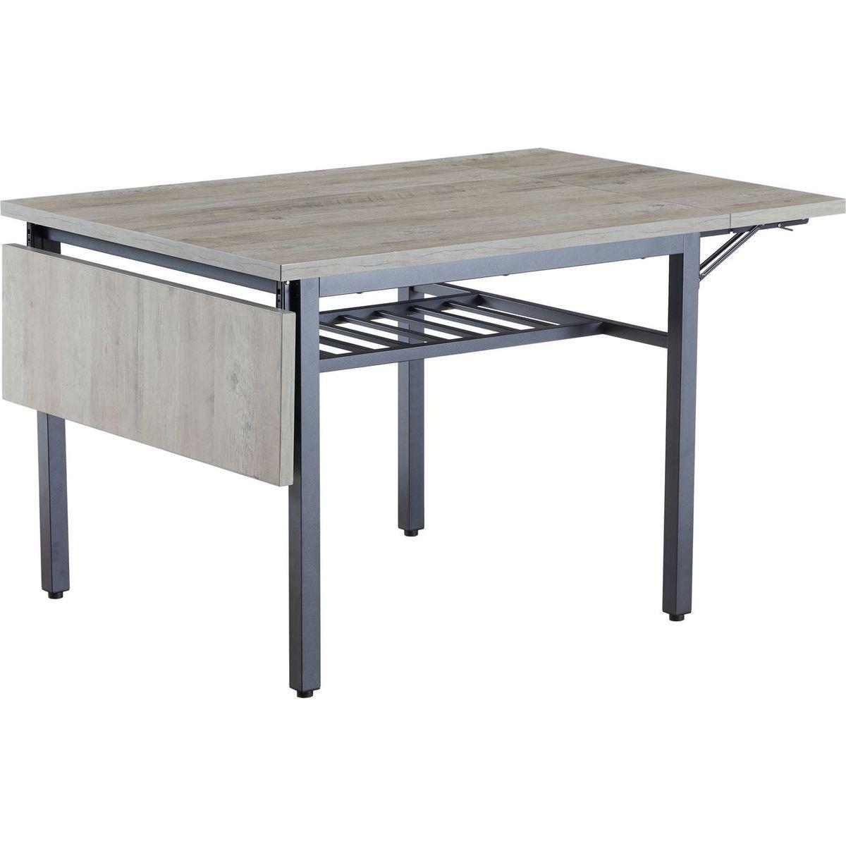 Folding Dining Table, 1.2 inches thick table top, for Dining Room, Living Room, Grey, 63.2" L x 35.5" W x 30.5" H.