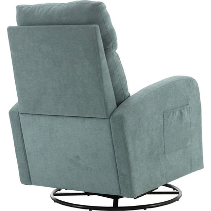 Upholstered Swivel Glider.Rocking Chair for Nursery in Misty Grey.Modern Style One Left Bag