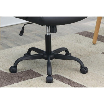 Relax Cushioned Office Chair 1pc Black Upholstered Seat back Adjustable Chair Comfort