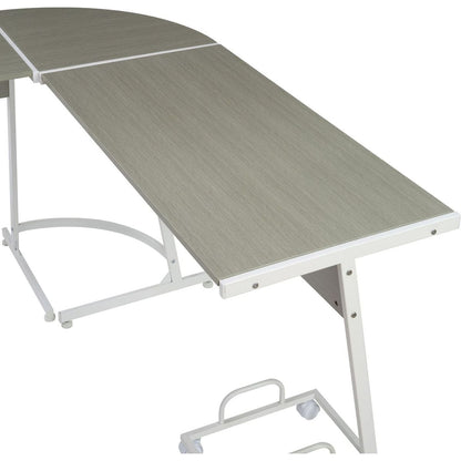 Dazenus Computer Desk, Gray & White Finish