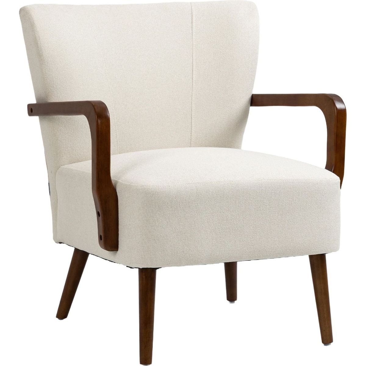 Wood Frame Armchair, Modern Accent Chair Lounge Chair for Living Room