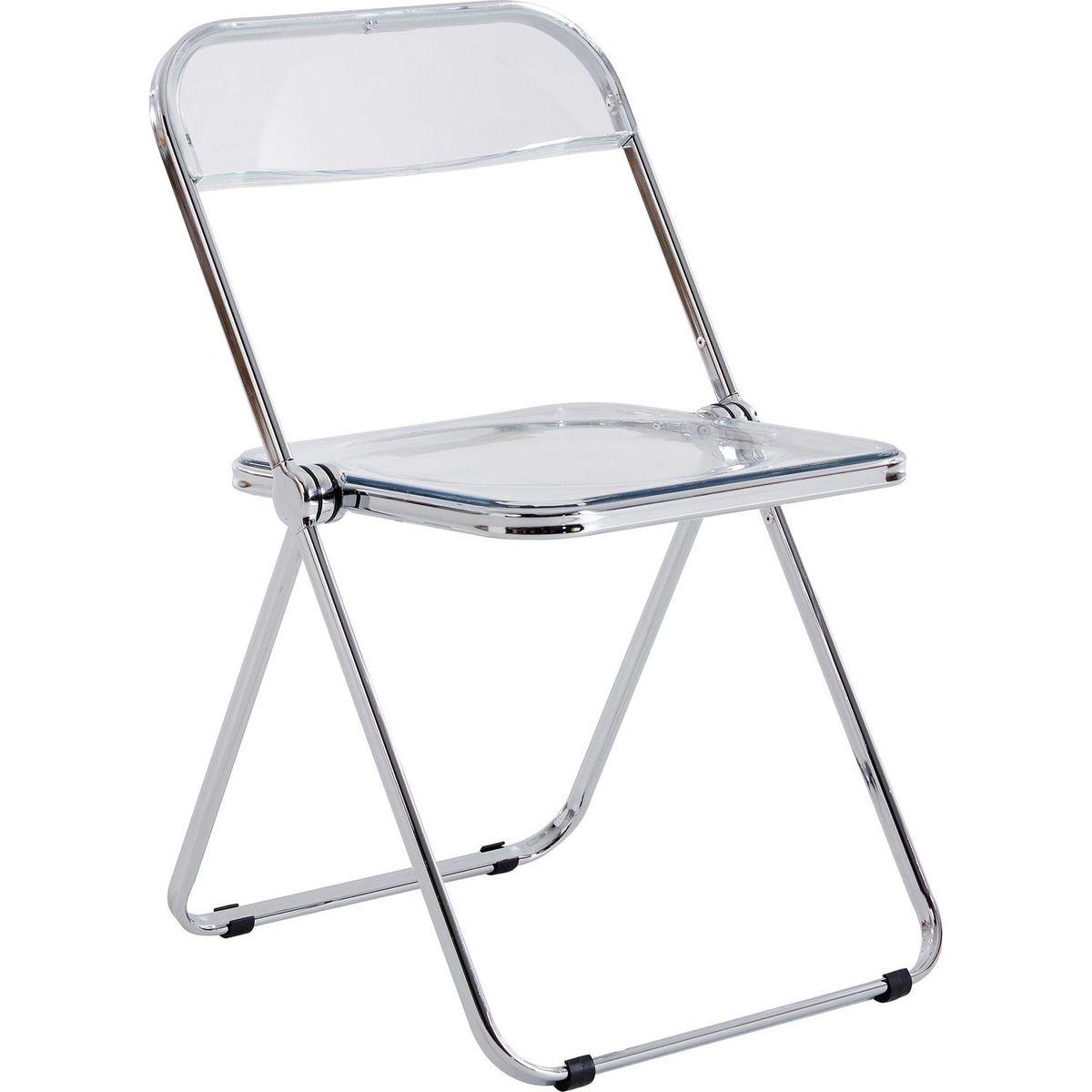 White Clear Transparent Folding Chair Chair Pc Plastic Living Room Seat 32" H x 17" W x 18" D