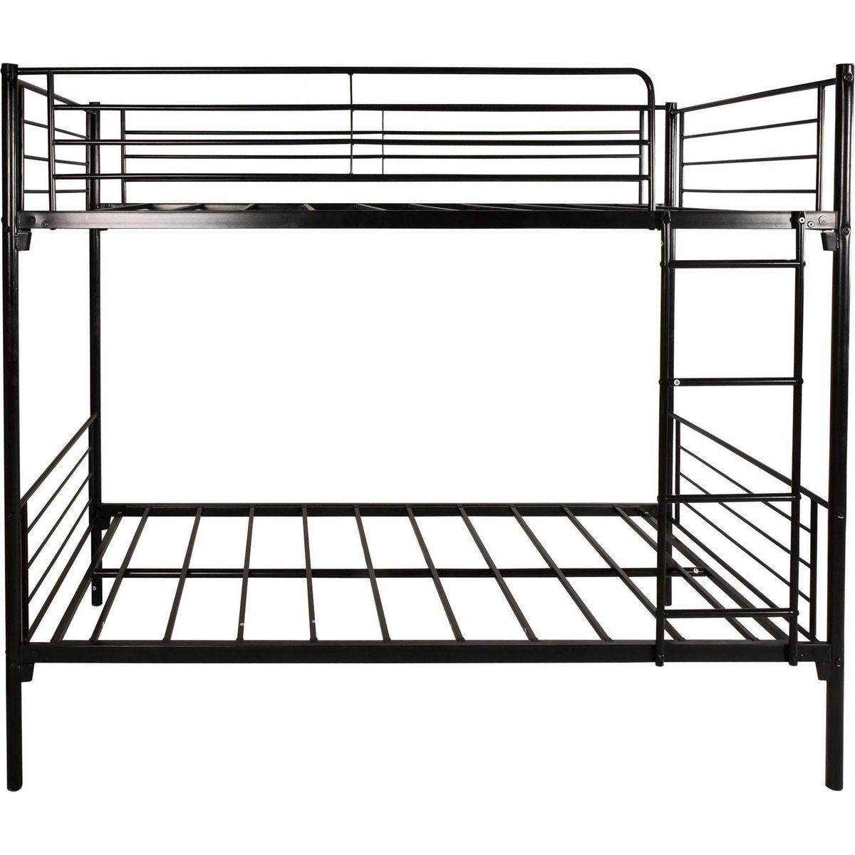 Twin over Twin Bunk Bed, Metal Frame with Ladder - Streamdale Furniture