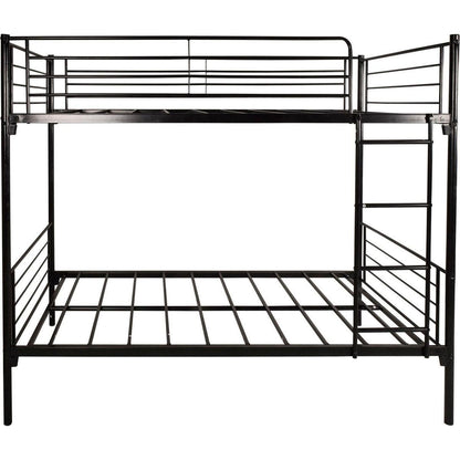 Twin over Twin Bunk Bed, Metal Frame with Ladder - Streamdale Furniture